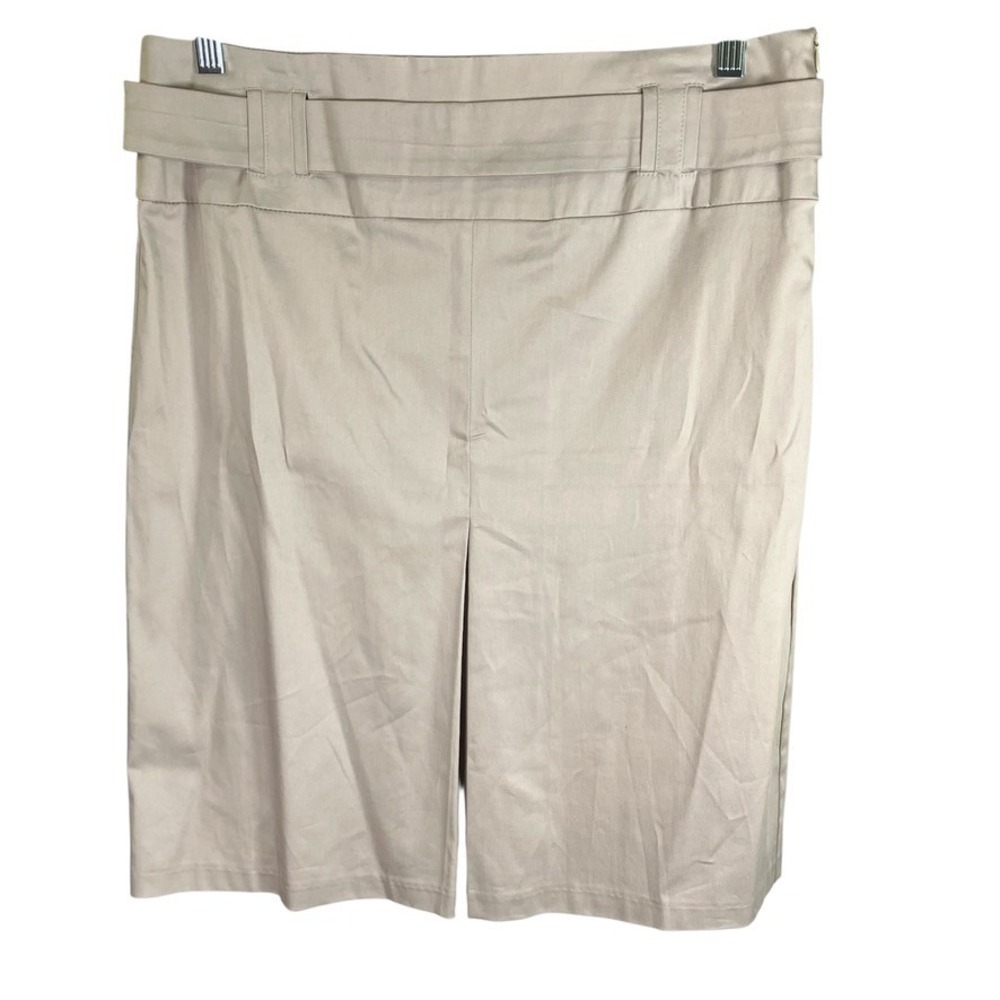 Promod‎ Beige Pencil Skirt Women Size EU 42 UK 14 Belted Business Career